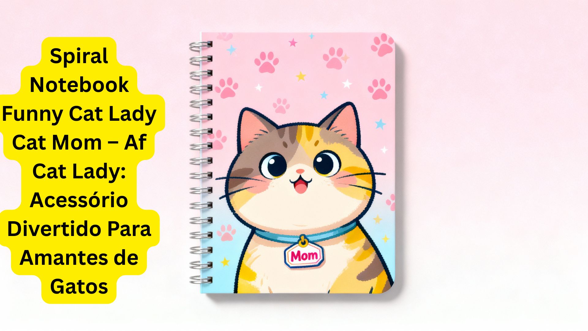 Spiral Notebook Funny Cat Lady Cat Mom – Af Cat Lady Acessório Divertido Para Amantes de Gatos